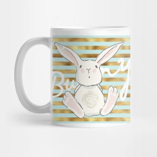 Little bunny on cute pattern Mug